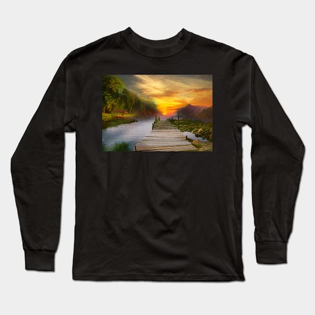 Idyllic Landscape Long Sleeve T-Shirt by jasminaseidl